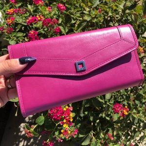LODIS pink leather folded wallet